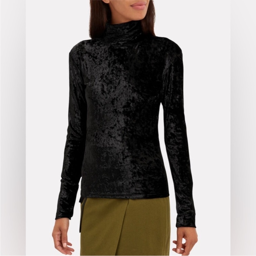 Caroline Constas Velvet Turtleneck Black Blouse Delphine Designer Party‎